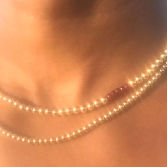 15” Choker + Faceted Rubies - Picture 4 of 5